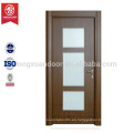 Interior pvc mdf puerta de diseño de vidrio de madera